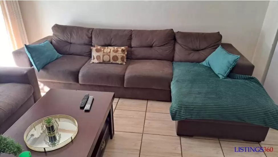 Z$350 Carry 2 piece brown lounge suite-l shaped sofa