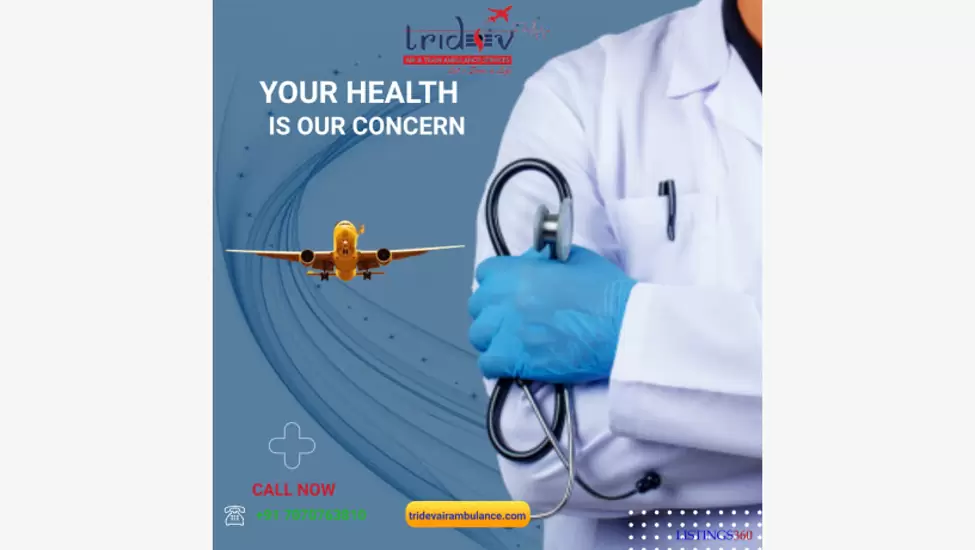 Z$450,000 Want to save lives? choose tridev air ambulance service in delhi with doctor